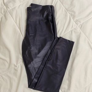 Deep purple grey metallic leggings